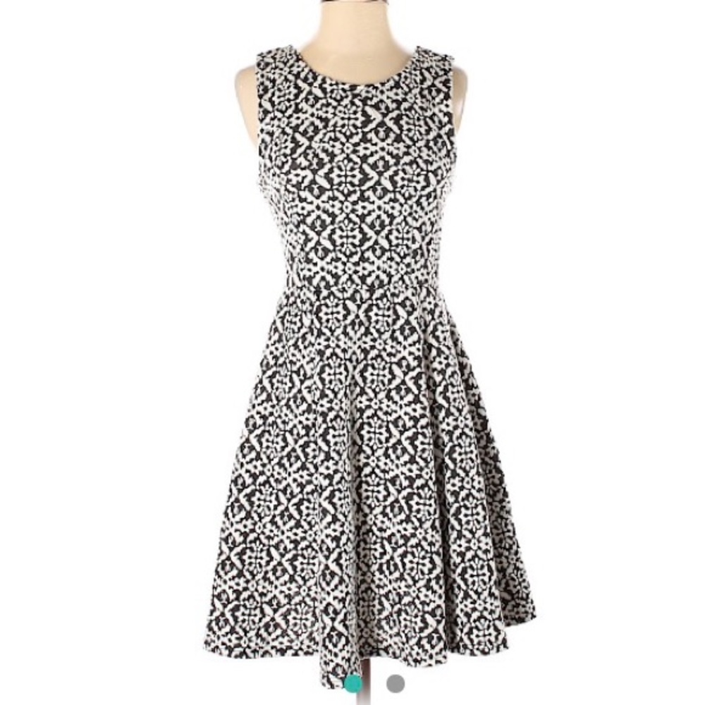RD Style print fit and flare dress